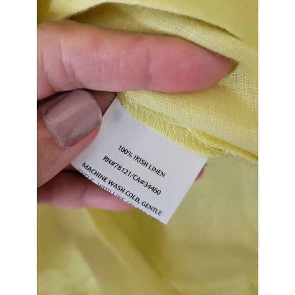 Eileen fisher Irish Liene Yellow Long Shirt M - Picture 7 of 9